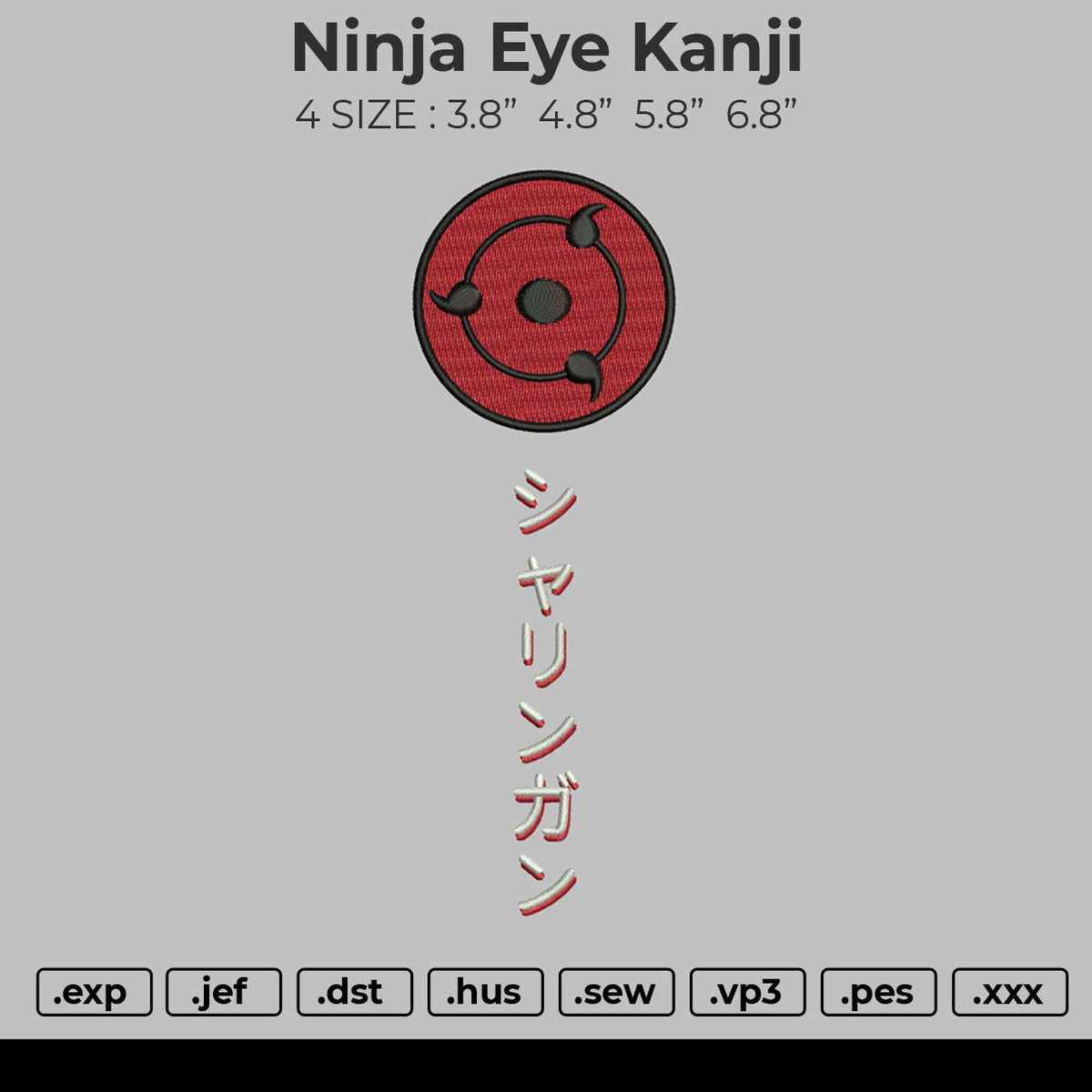 Ninja Eye Kanji Embroidery