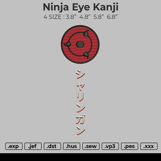 Ninja Eye Kanji Embroidery