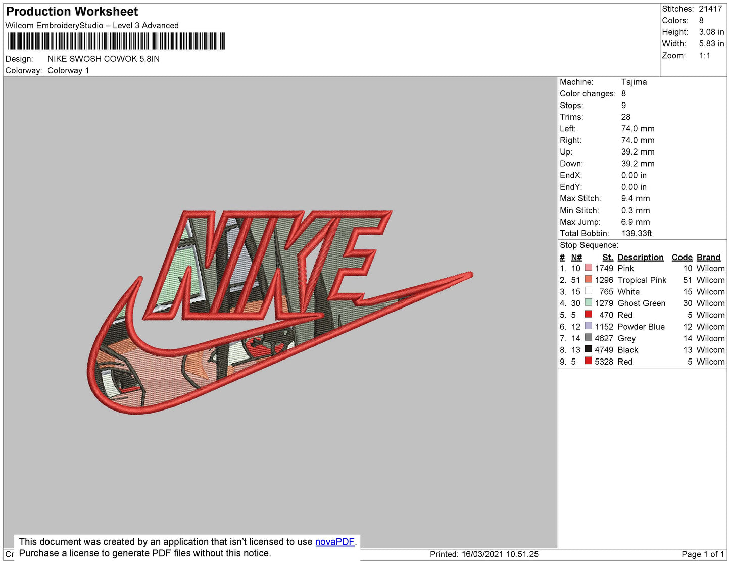 Nike Itachi Embroidery