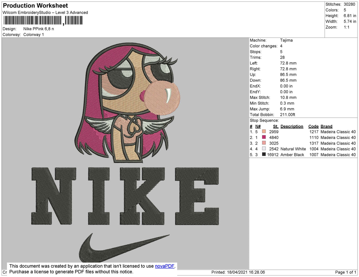 Nike Pink Blossom Embroidery