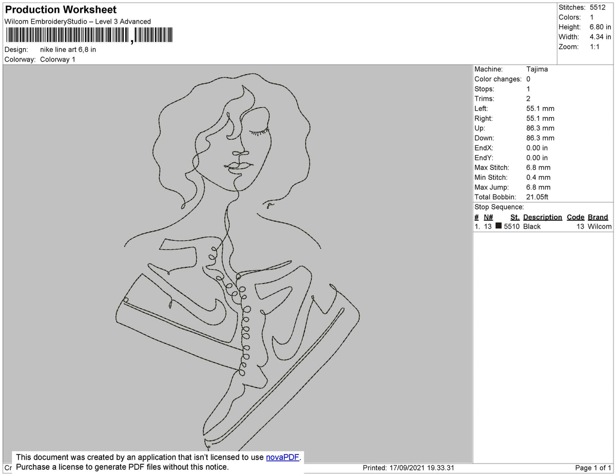 Nike Lineart Embroidery