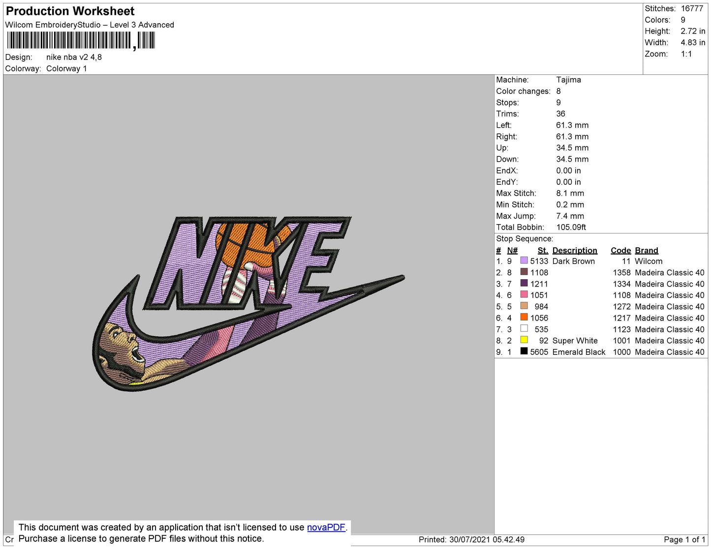Nike NBA Embroidery
