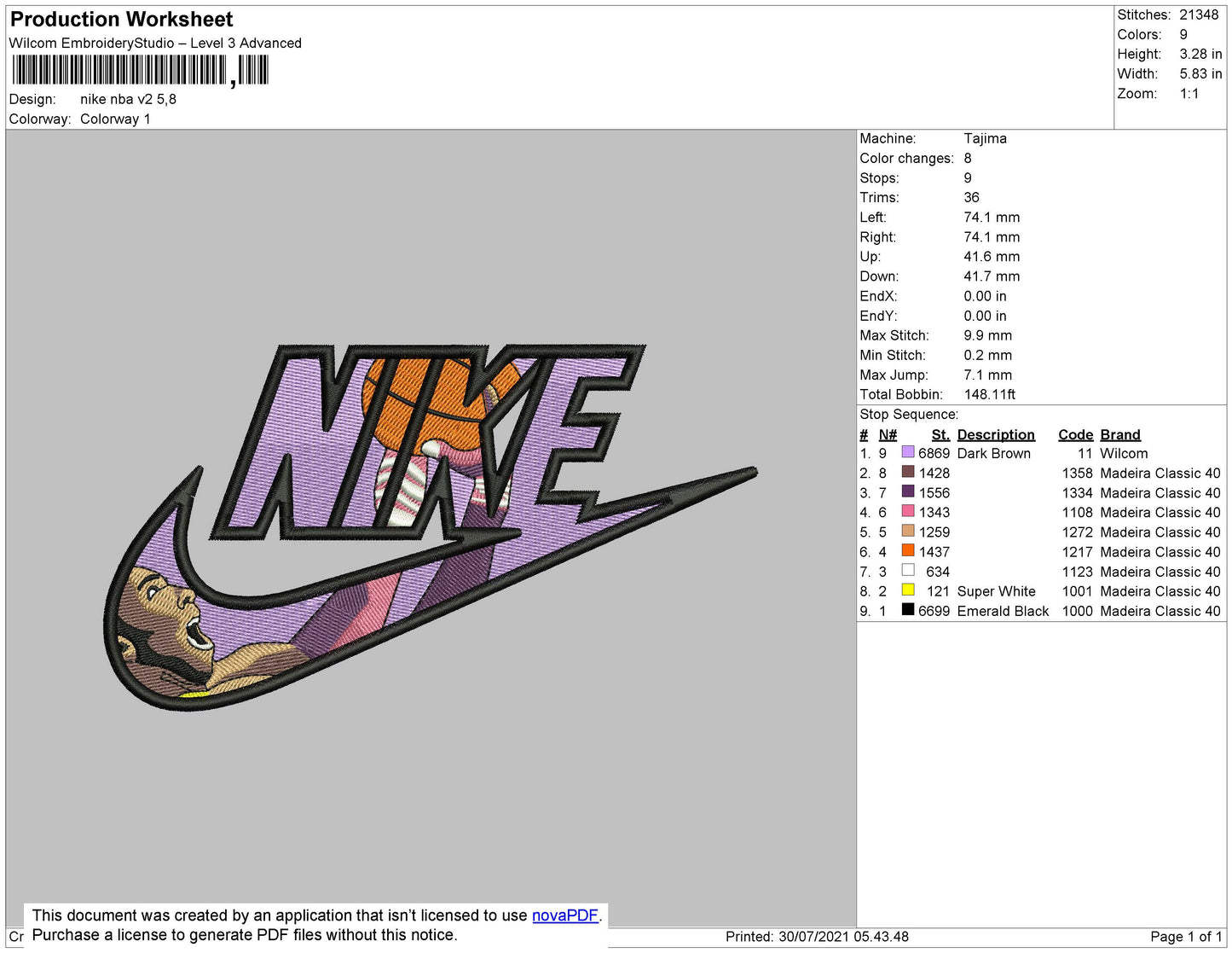 Nike NBA Embroidery