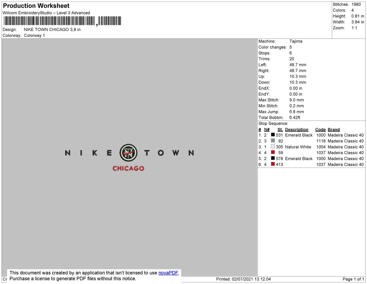 Nike Town Chicago Embroidery