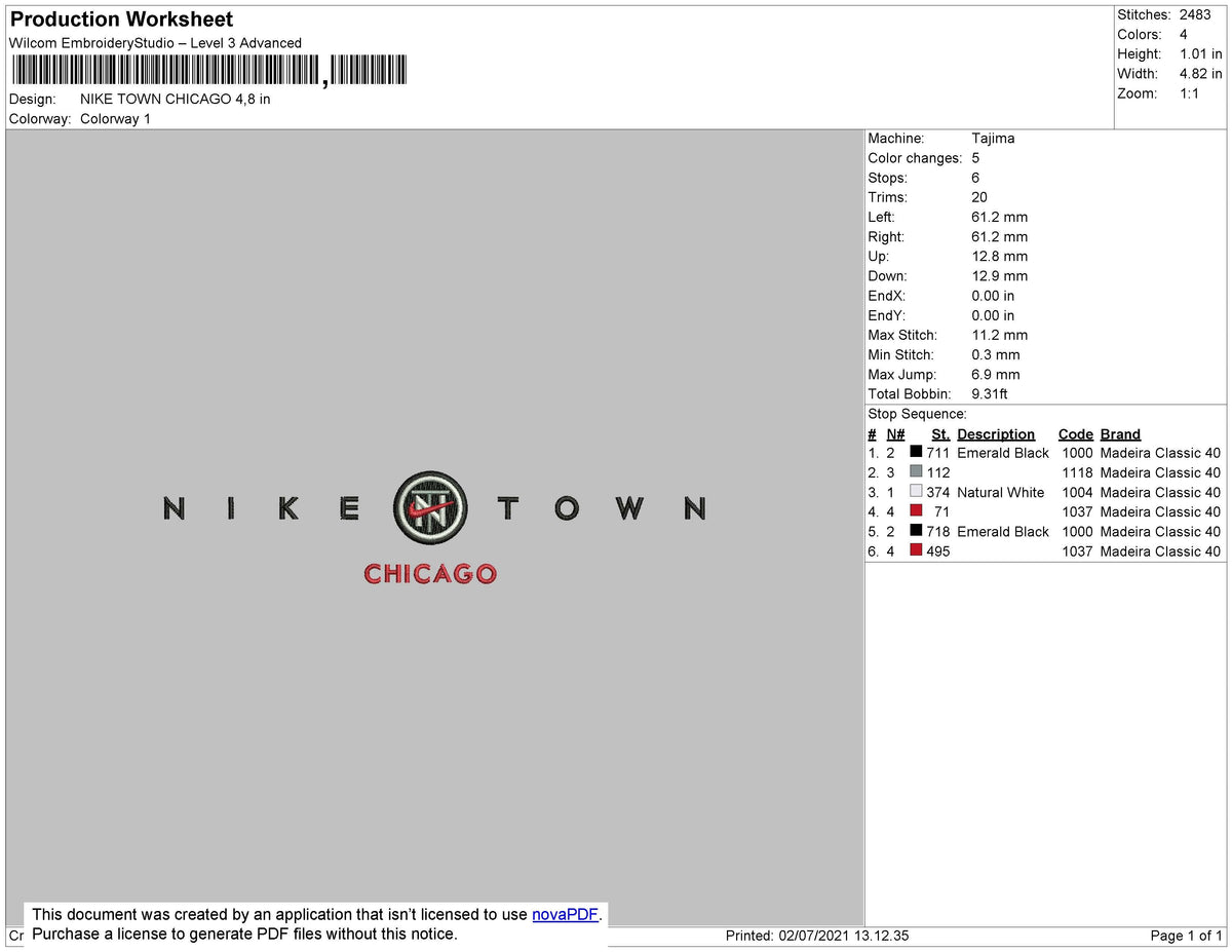 Nike Town Chicago Embroidery