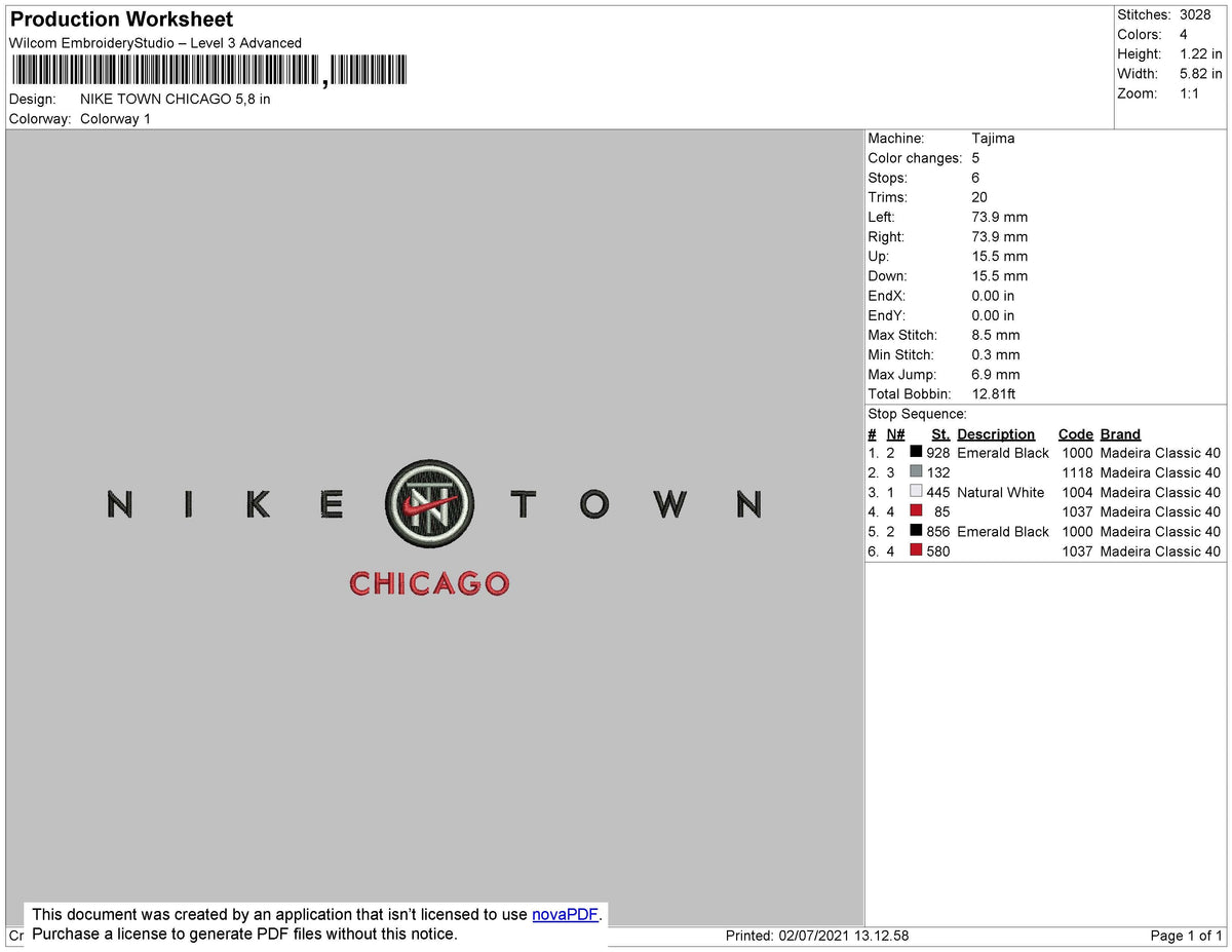 Nike Town Chicago Embroidery