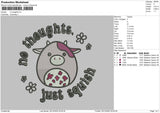 Cow Text Embroidery File 6 sizes