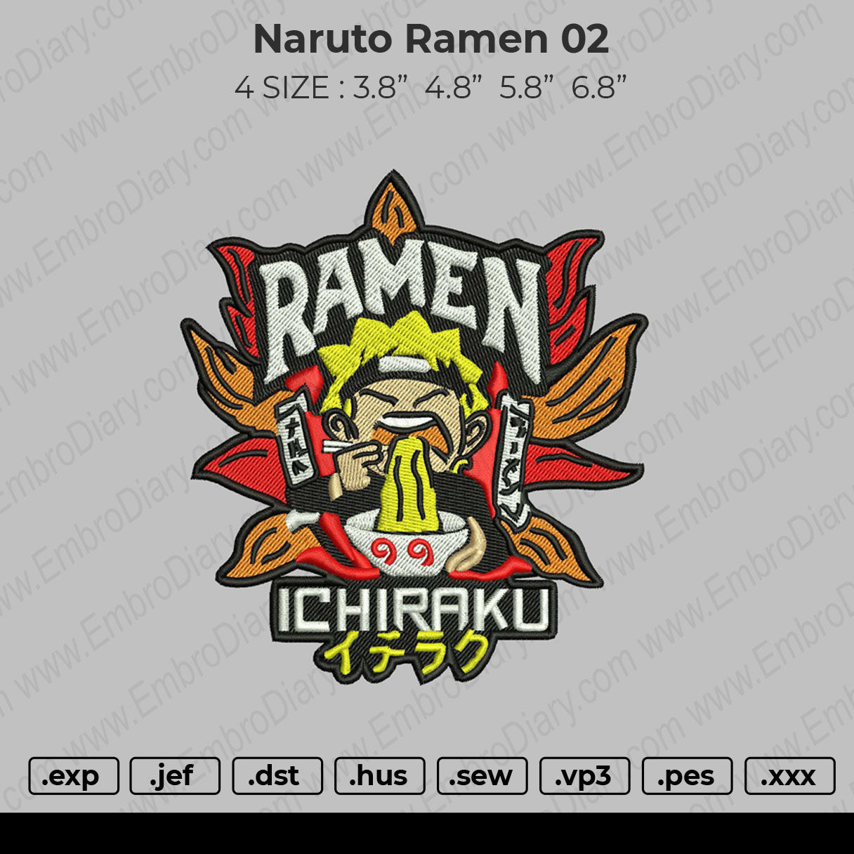 Naruto Ramen 2 Embroidery