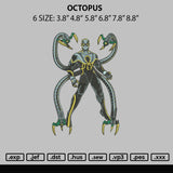 Octopus Embroidery File 6 sizes
