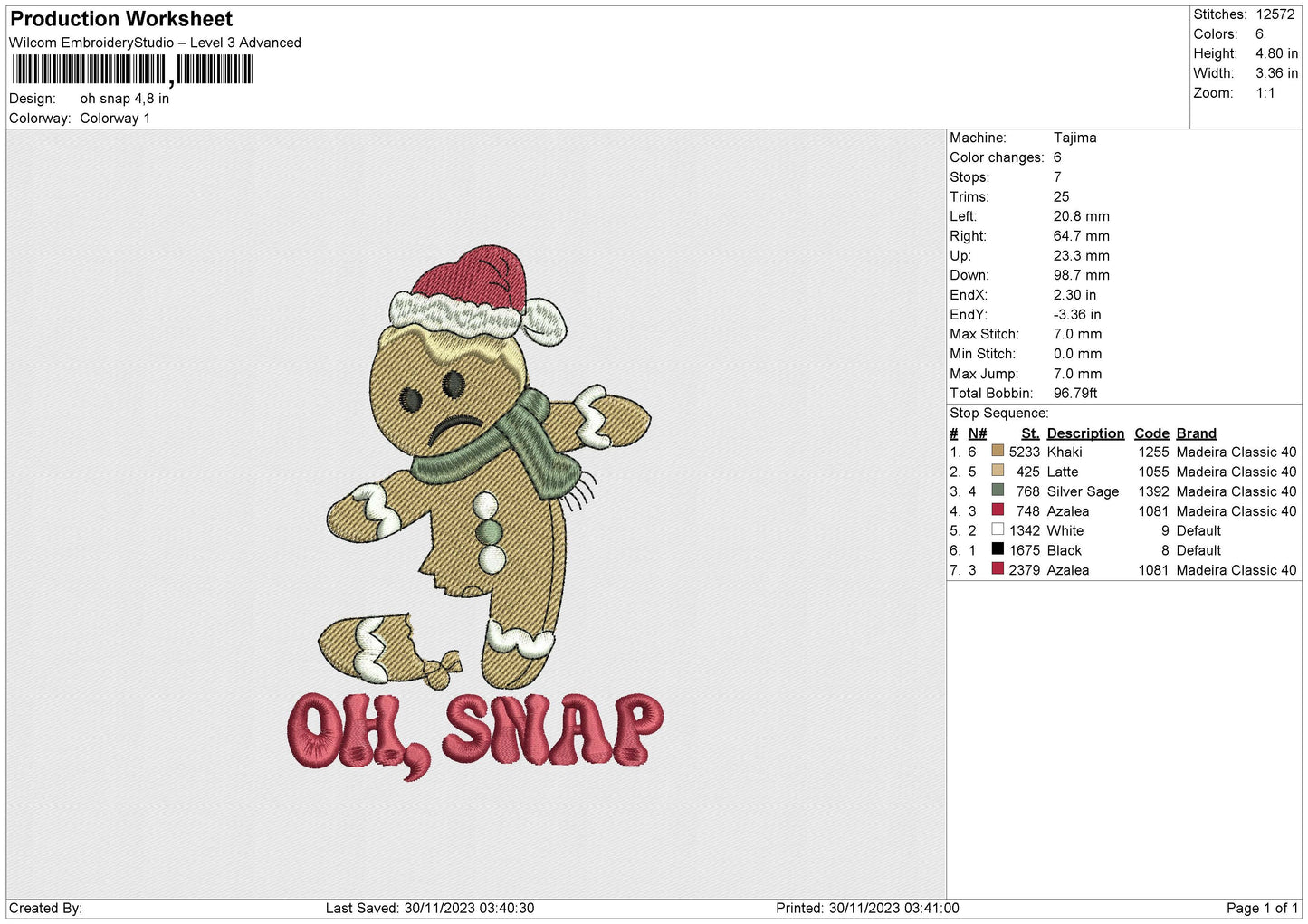 Oh Snap Embroidery File 6 size