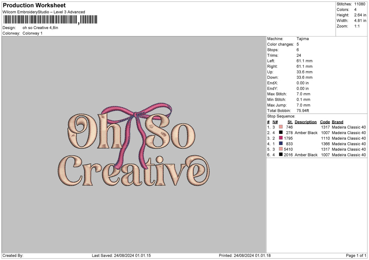 Creativetext 2408 Embroidery File 6 sizes