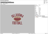 Oklahoma Footbsll Embroidery File 6 sizes