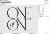 one of one Embroidery File 6 size