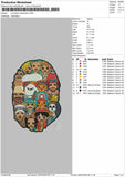 One Piece Characters Embroidery File 6 sizes