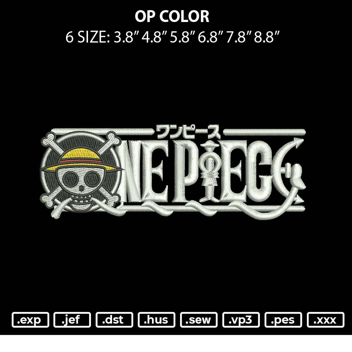 Op Colors Embroidery File 6 sizes