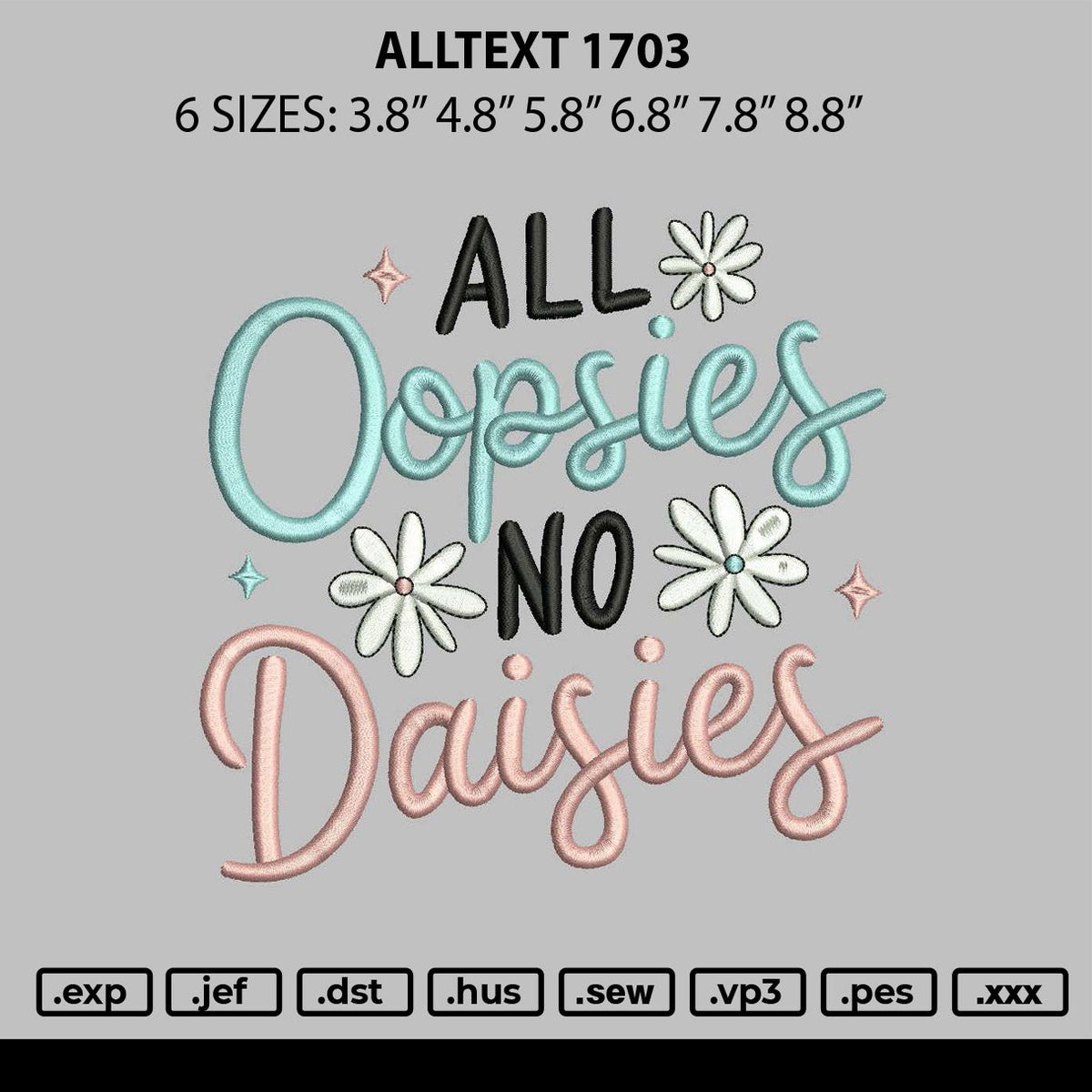 Alltext 1703 Embroidery File 6 sizes