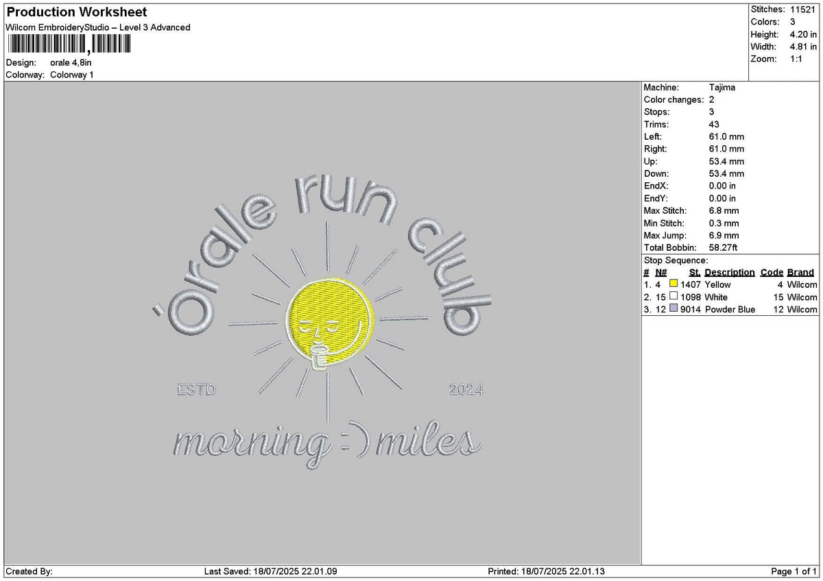 Oraletext Embroidery File 6 sizes