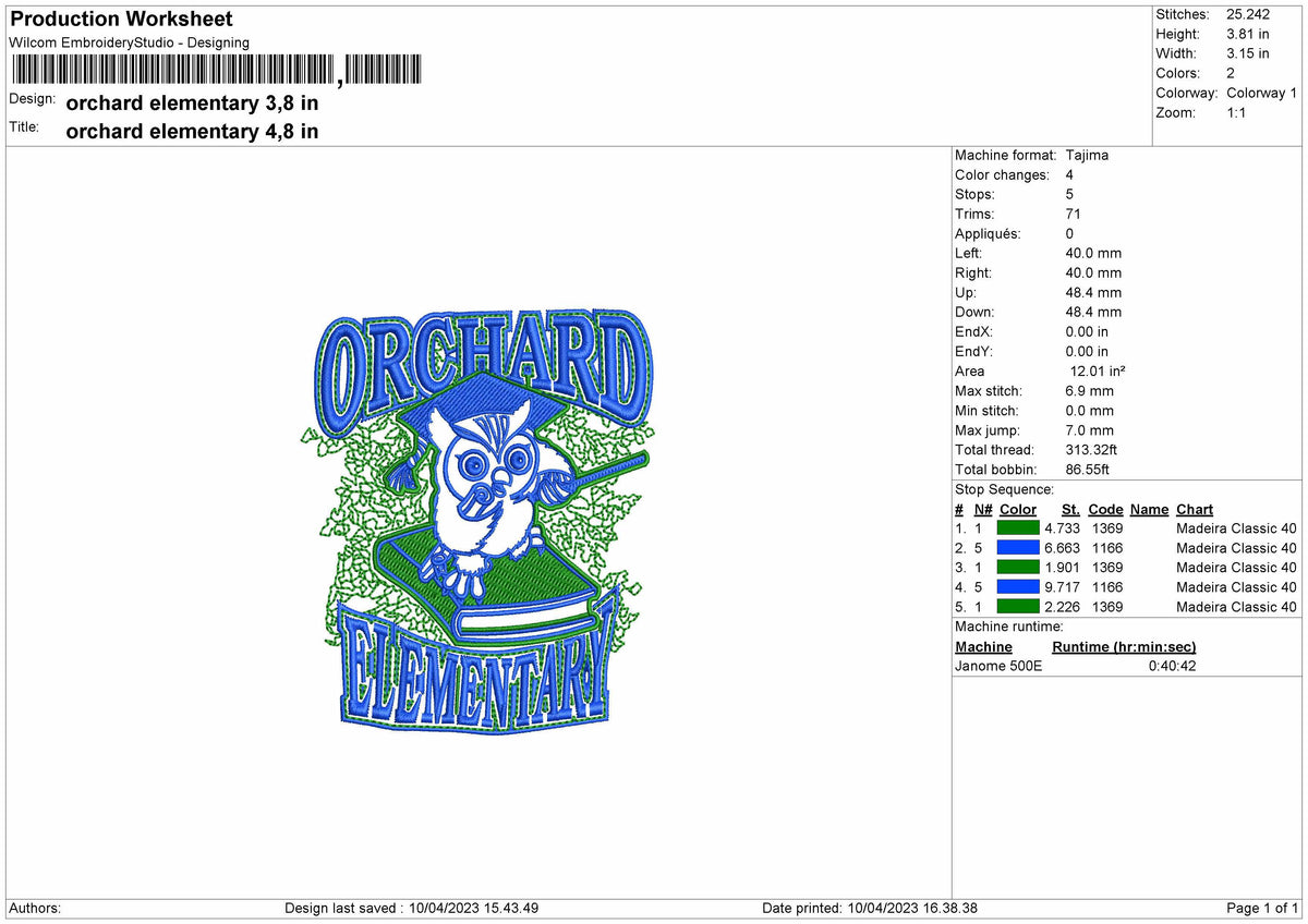 Orchard Elemen Embroidery