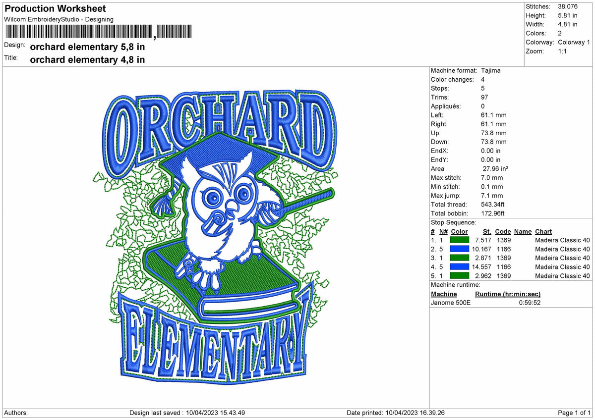 Orchard Elemen Embroidery