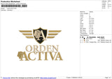 orden activa Embroidery File 6 size