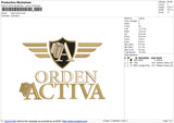 orden activa Embroidery File 6 size
