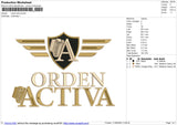 orden activa Embroidery File 6 size
