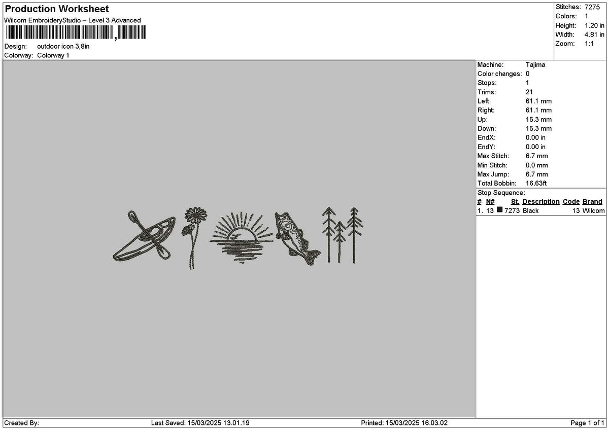 Icons 1503 Embroidery File 6 sizes