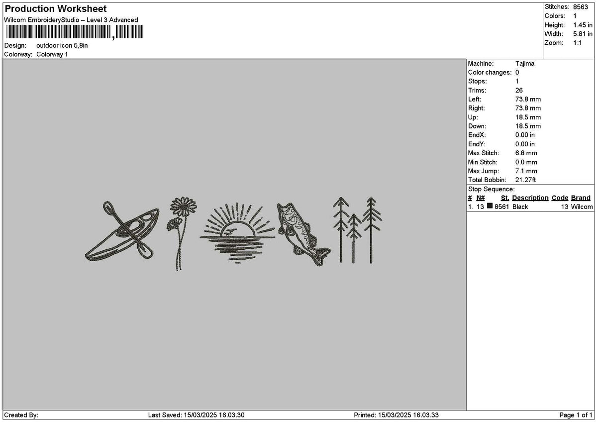 Icons 1503 Embroidery File 6 sizes