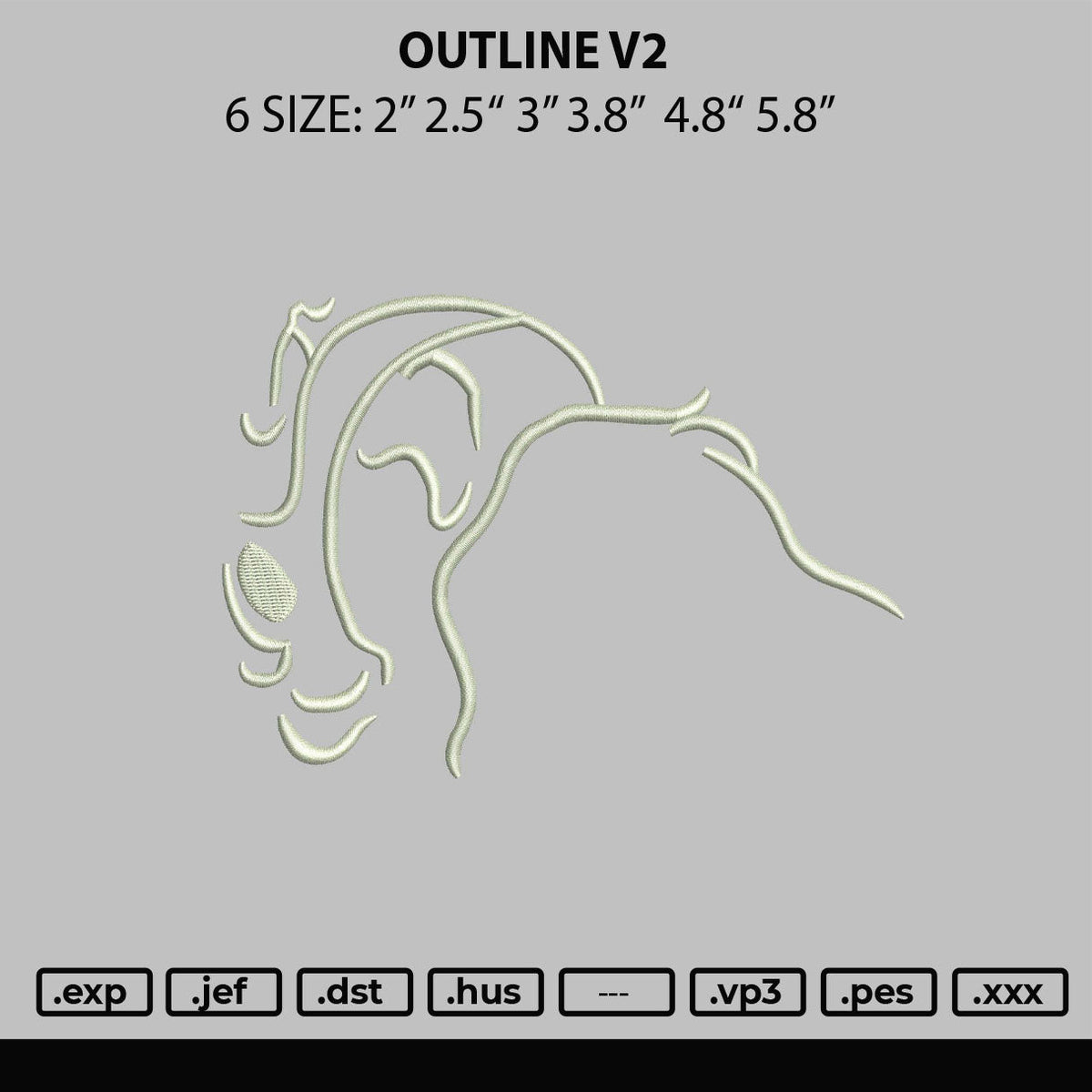 Outline V2 Embroidery File 6 sizes