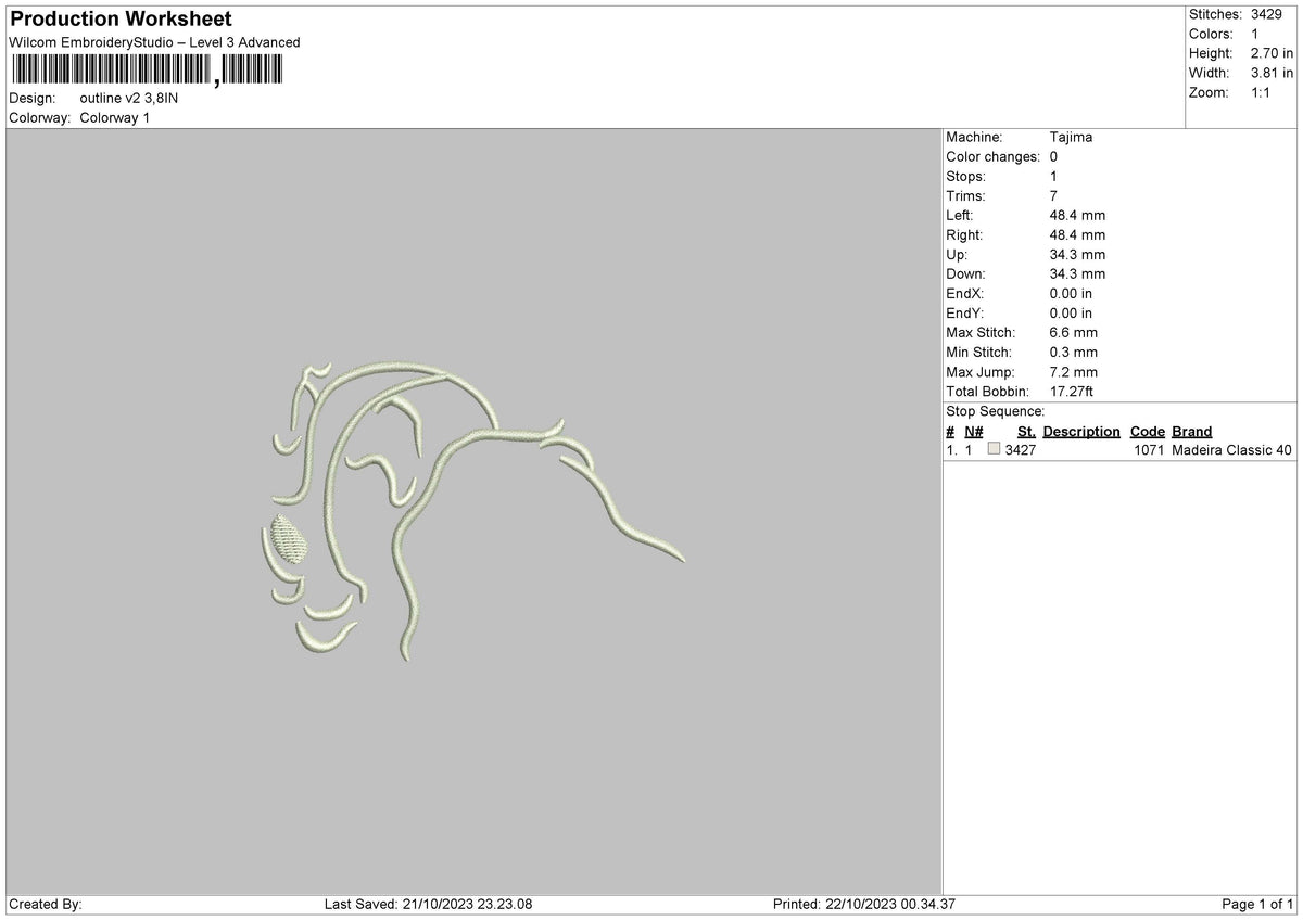 Outline V2 Embroidery File 6 sizes