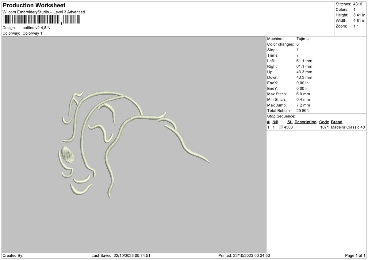 Outline V2 Embroidery File 6 sizes