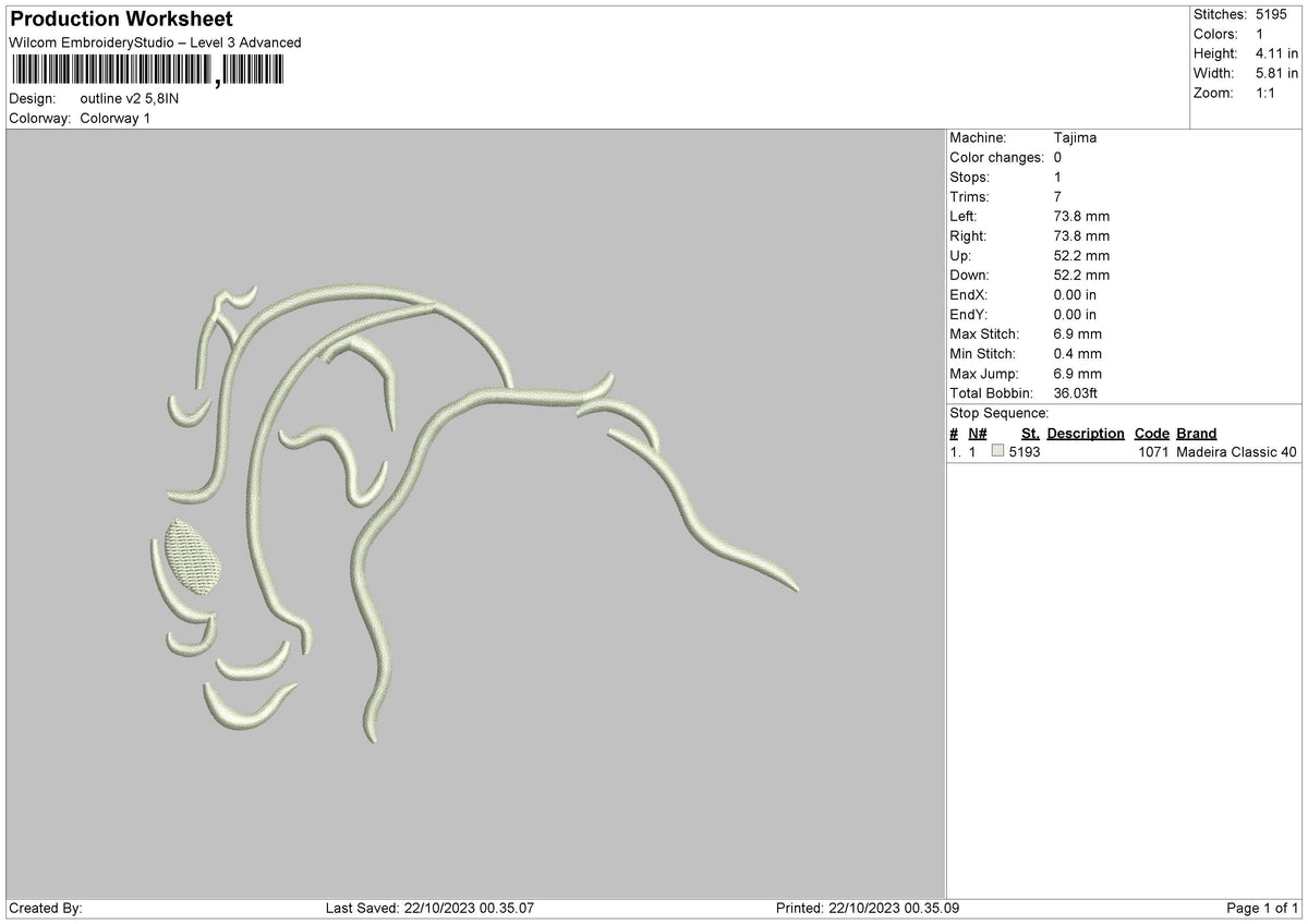 Outline V2 Embroidery File 6 sizes