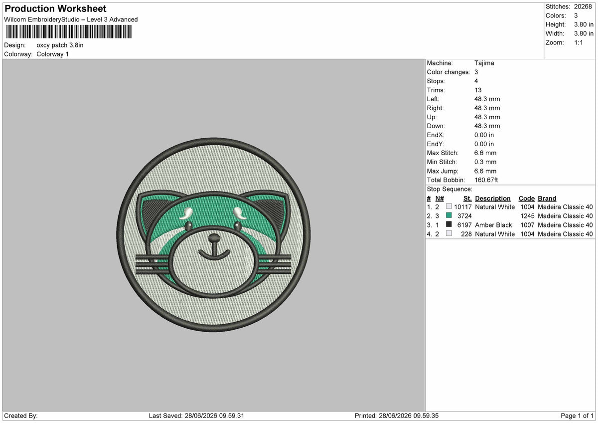 Oxcypatch Embroidery Machine Design File 6 sizes