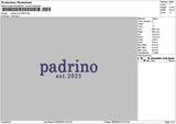 Pedrinotext Embroidery File 6 sizes