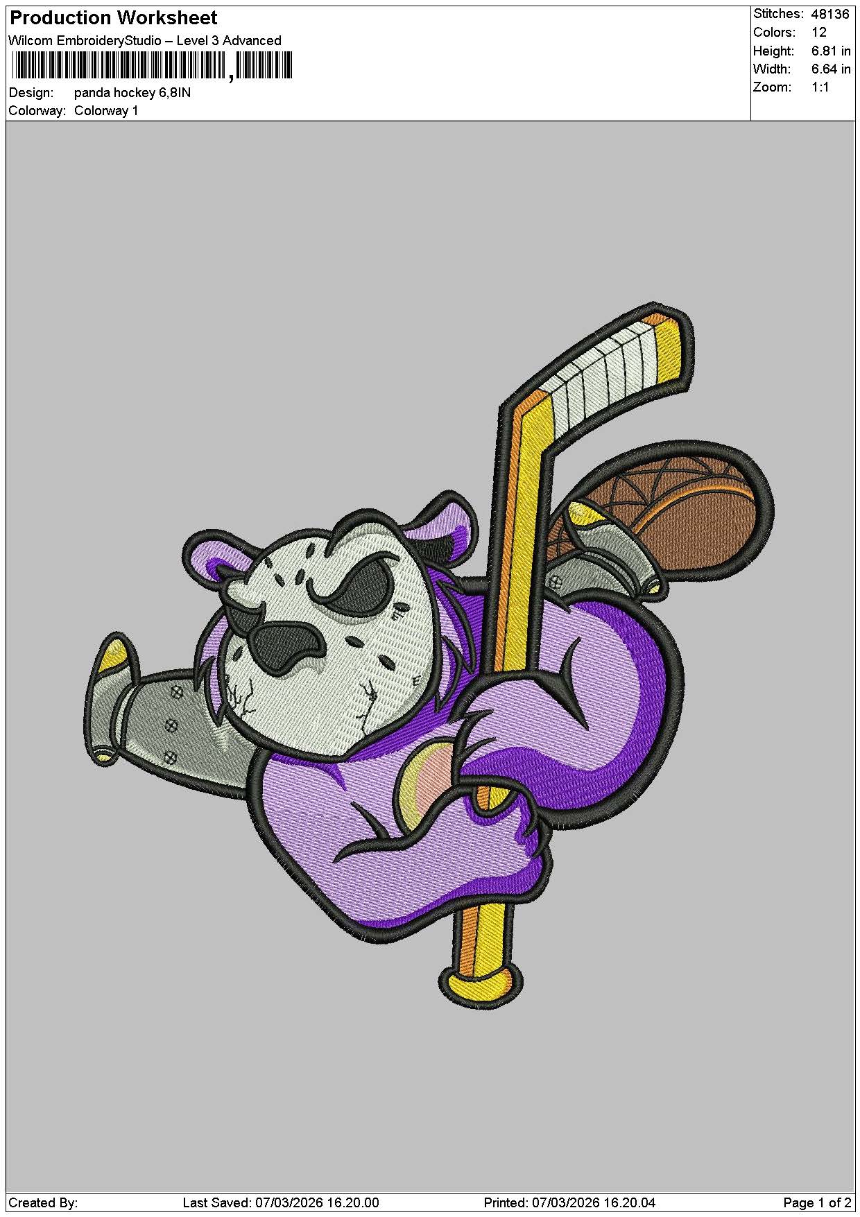 Panda0703 Embroidery File 6 sizes