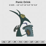 Panic Drink Embroidery File 6 size