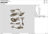 Pans Embroidery File 6 sizes