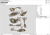 Pans Embroidery File 6 sizes