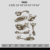 Pans Embroidery File 6 sizes