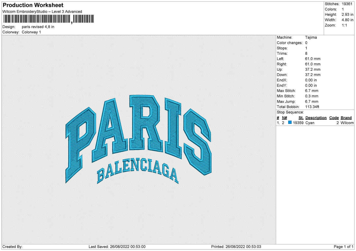 Paris Embroidery