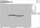 Passengertext Embroidery File 6 sizes