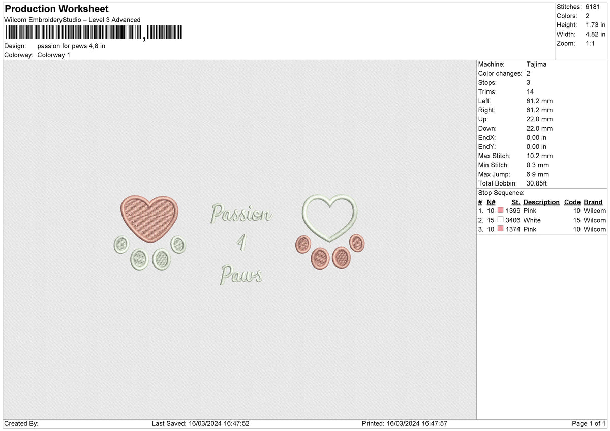 Passion For Paws Embroidery File 6 size