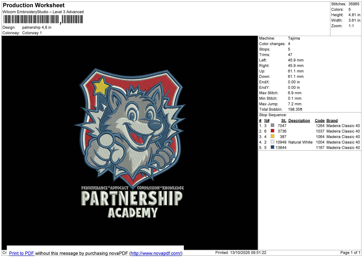 Patnership Embroidery File 6 Size