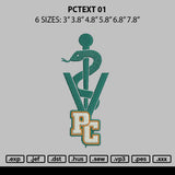 Pctext 01 Embroidery File 6 sizes