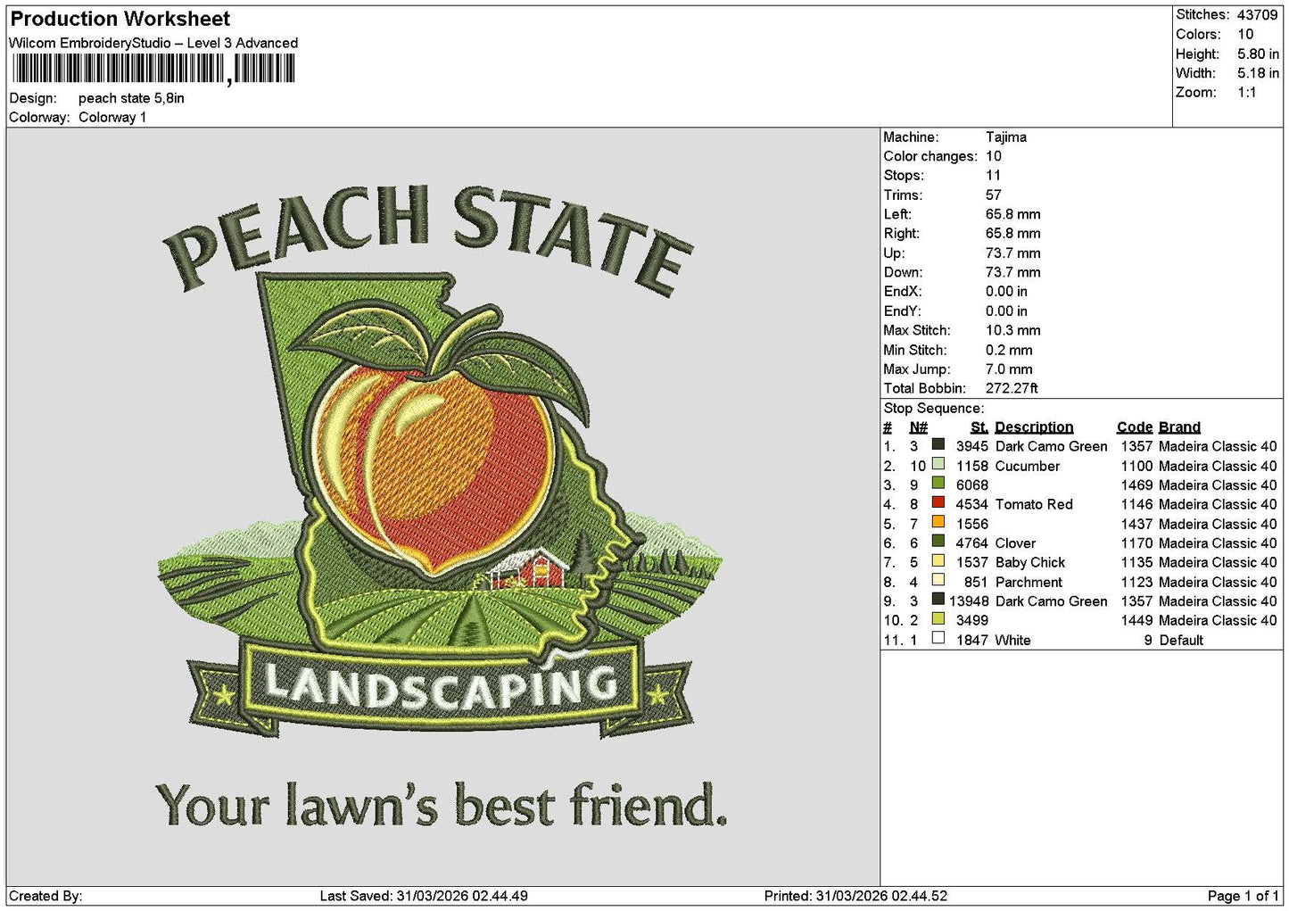 Peachtext Embroidery File 6 sizes