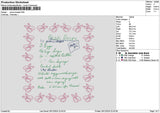 Pecan Receipt Embroidery File 6 sizes