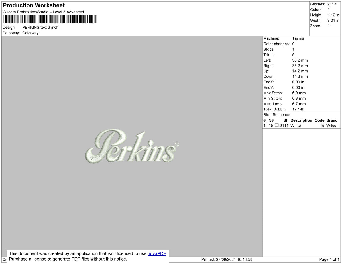 Perkins Text Embroidery File 4 size