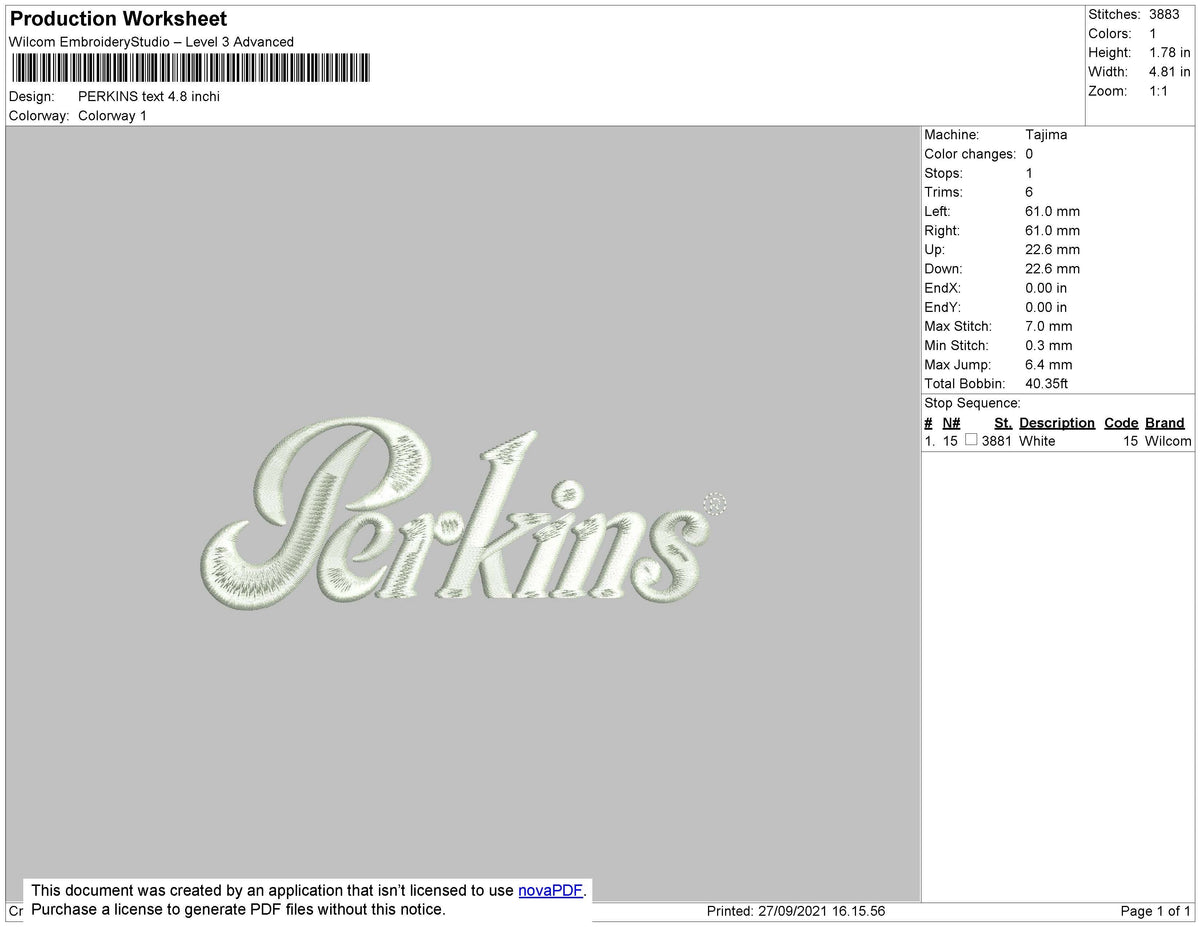Perkins Text Embroidery File 4 size