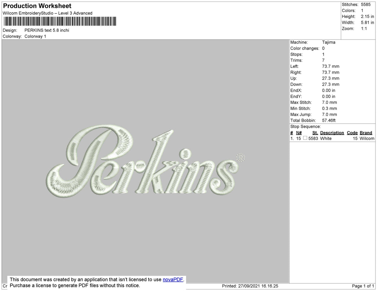 Perkins Text Embroidery File 4 size