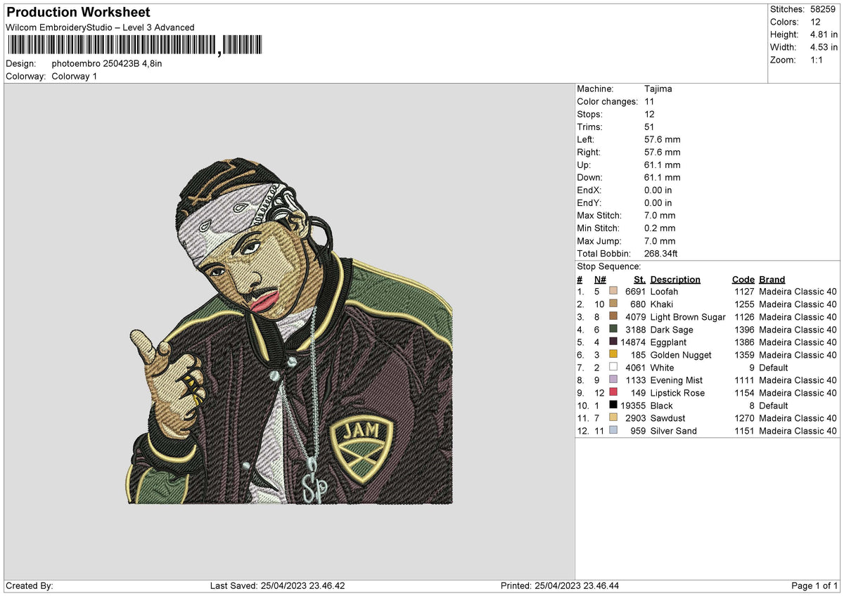 Photoembro 2504 Embroidery File 6 sizes